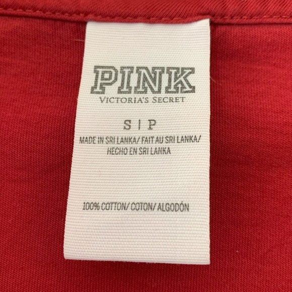 Victoria’s Secret PINK long sleeve V neck oversized stripe pocket - Picture 3 of 6